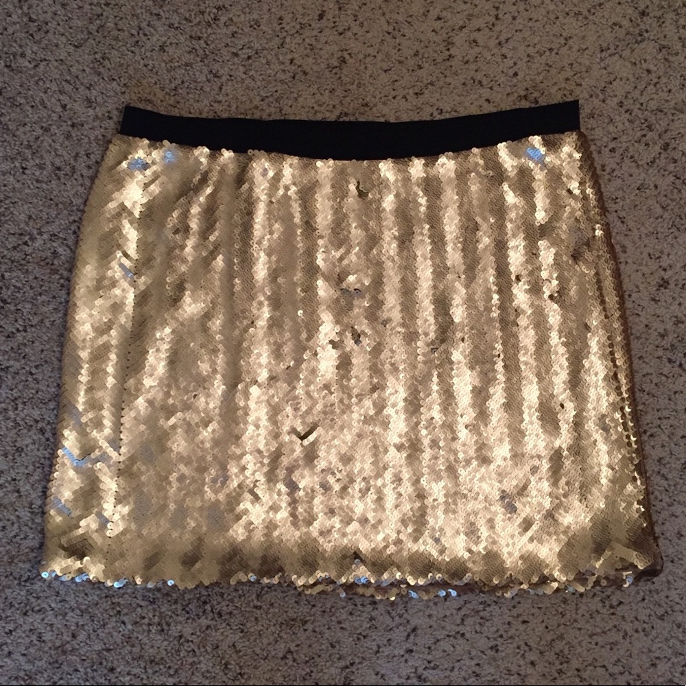 Plus Size DKNYC Gold Sequin Skirt